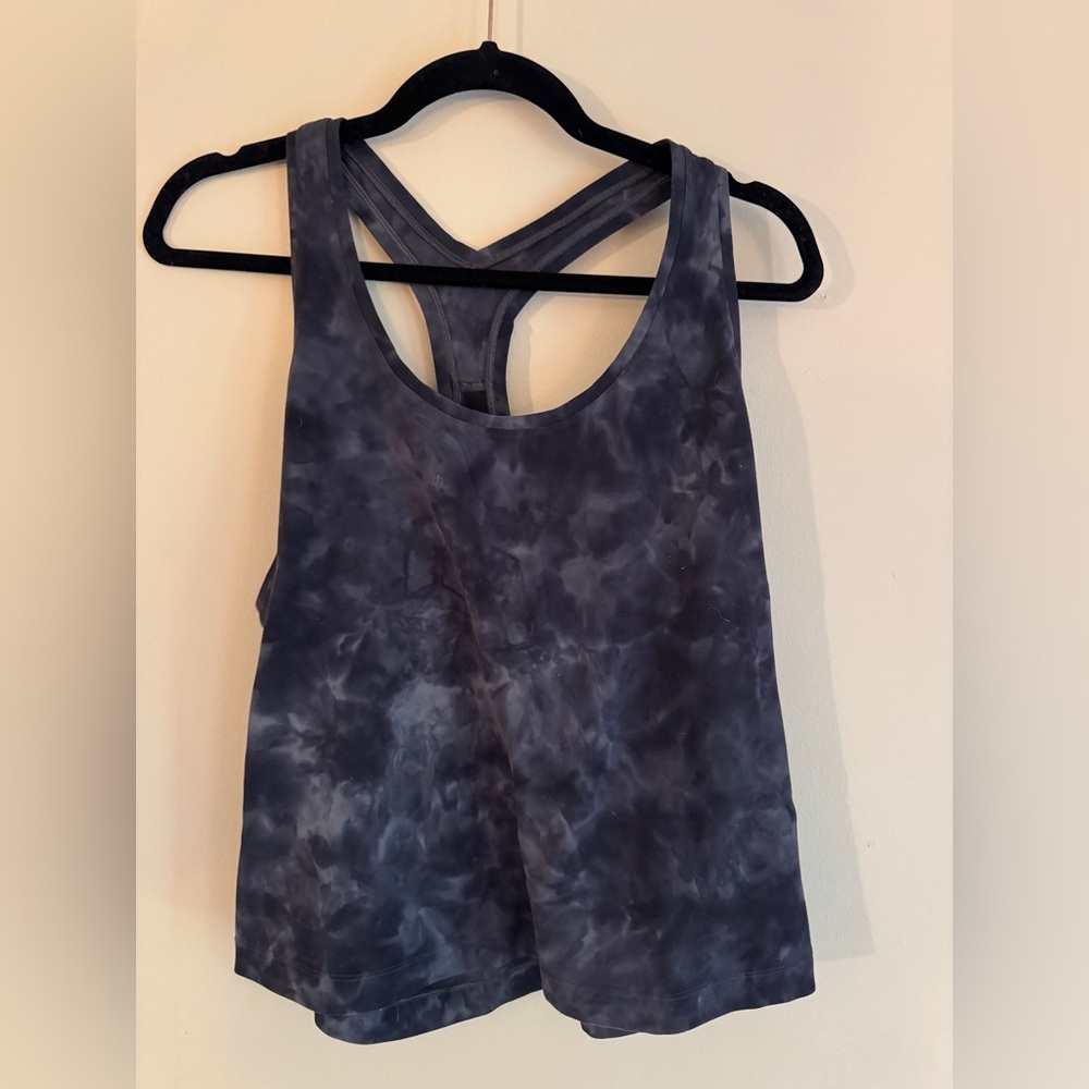 Lululemon Cool Racerback Tank Top Shorter Length – Size 16 – Diamond Dye Grey